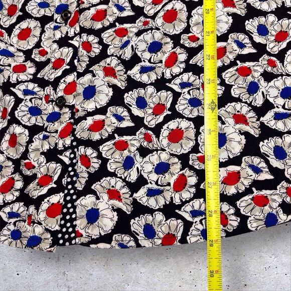 Jones New York Button Shirt Dark Floral Womens Plus 3X Black White Red Blue - Picture 7 of 11
